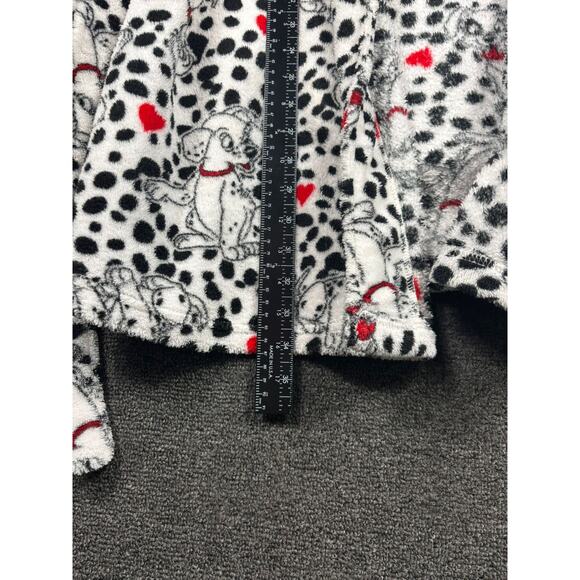 Disney 101 Dalmatians Sleepwear Robe Womens Size XL Black White Red Hearts Cozy - Picture 6 of 7